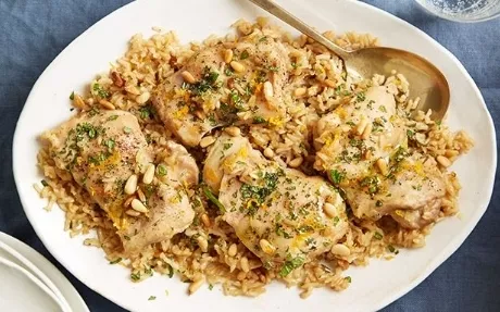 Baked Orange Chicken and Brown Rice Recipe | Food Network UK