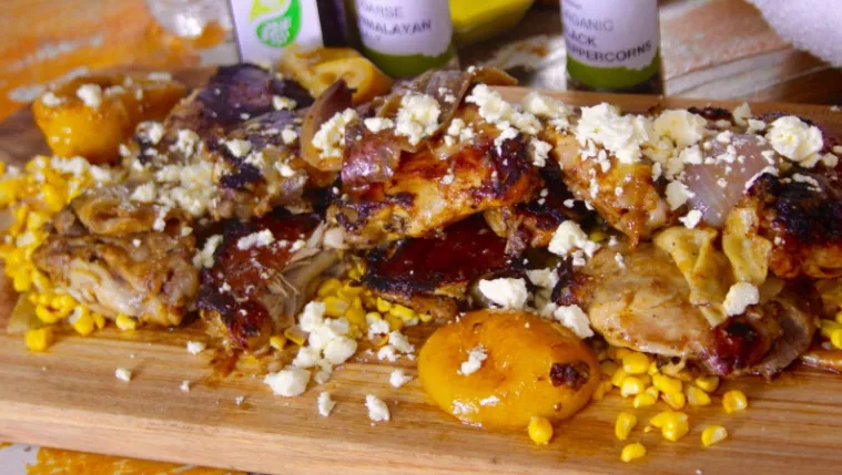 BBQ Chicken Thighs with Sweetcorn and Tarragon Recipe | Food Network UK