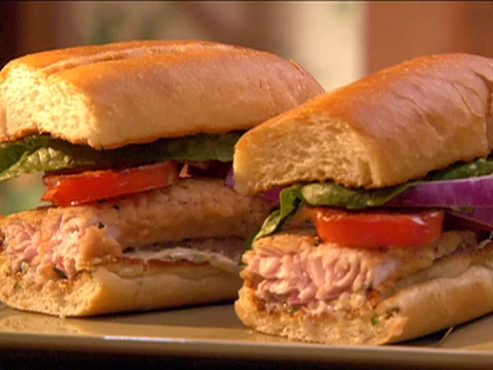 Catfish hero with seared tomatoes and herbed mayo Recipe | Food Network UK