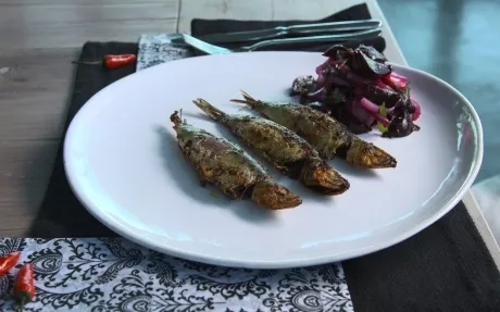 Chilli-Encrusted Sardines with Beetroot Salad Recipe | Food Network UK