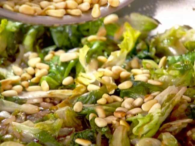 Escarole with Pine Nuts Recipe | Food Network UK
