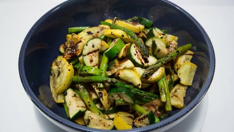 Grilled Asparagus with Courgette and Squash Recipe | Food Network UK