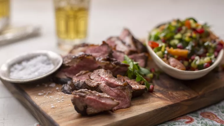 Grilled Lamb Steaks with a Pomegranate Molasses Glaze Recipe | Food Network UK