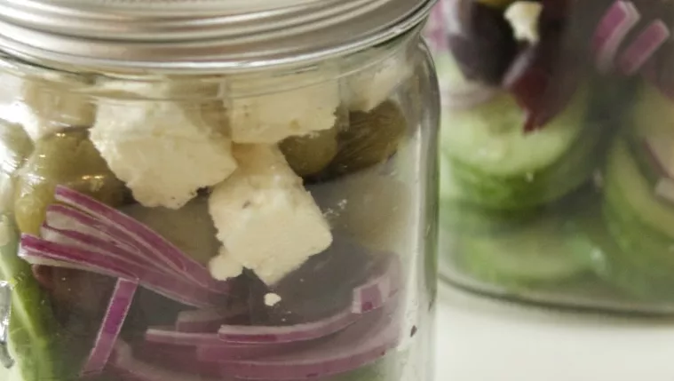 Jarred Salad with Mediterranean Dressing Recipe | Food Network UK