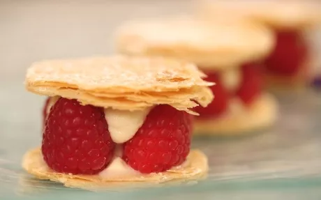 Lavender and Raspberry Millefeuille Recipe | Food Network UK