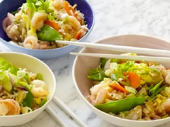 lightened prawn fried rice