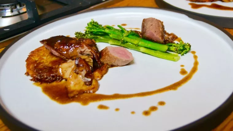 Local Lamb Cannon with Potato Rosti, SautÃ©ed Ceps and Chargrilled Broccoli Recipe | Food Network UK