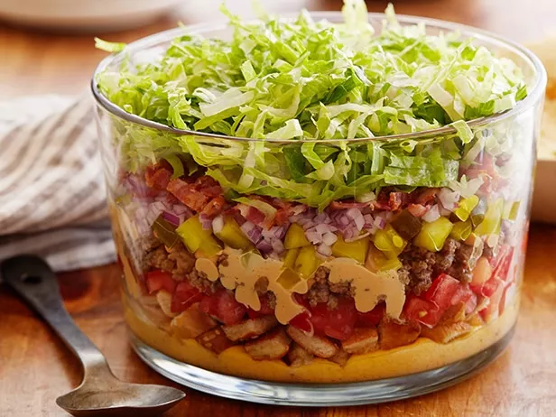 Nine-Layer Cheeseburger Dip Recipe | Food Network UK