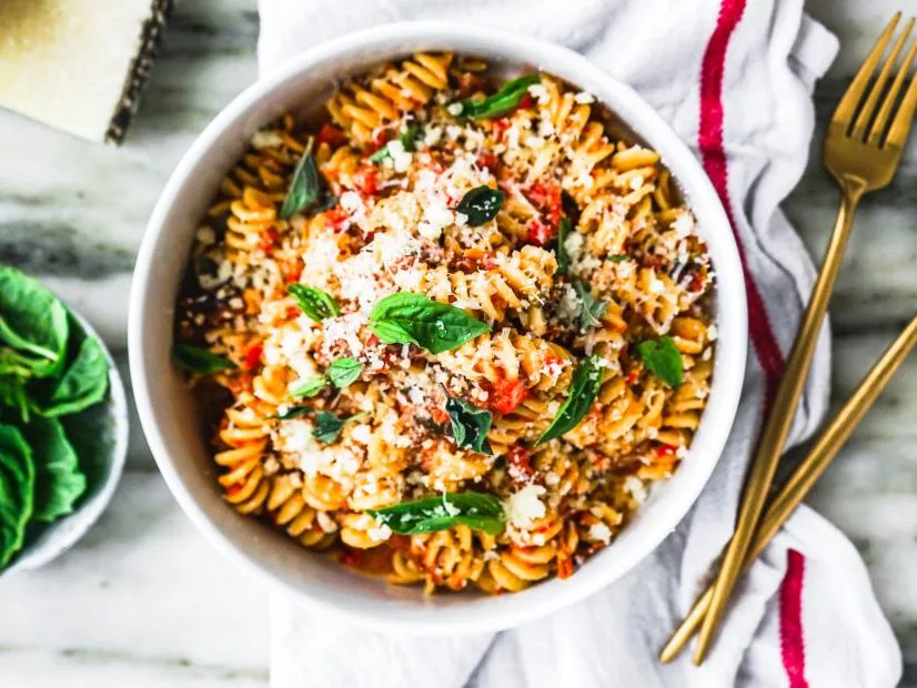 Pasta with Easy Sheet-Pan Tomato Sauce Recipe | Food Network UK
