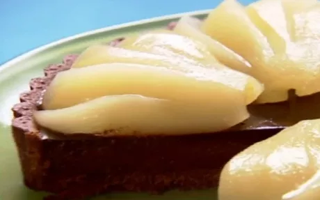 Pear and Spiced Chocolate Tart Recipe | Food Network UK