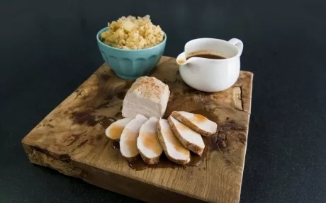 Roasted Pork with Apple and Mustard Mash Recipe | Food Network UK
