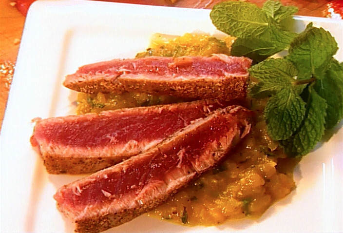 Seared Tuna with Mango Salsa Recipe | Food Network UK