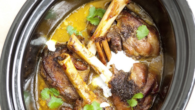 Slow-Roasted Organic Lamb Marinated with Saffron-Infused Yoghurt Recipe | Food Network UK