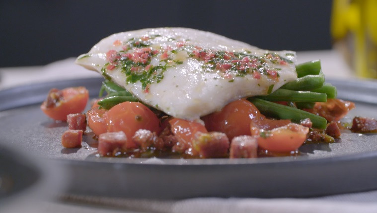 Sous Vide Cod with Chilli, Garlic and Coriander Butter with Cherry Tomato and Chorizo Ragu Recipe | 