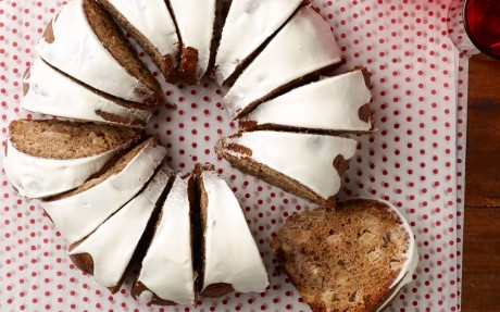 Spiced Apple-Walnut Cake with Cream Cheese Icing Recipe | Food Network UK