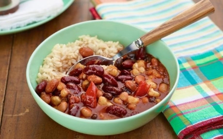 Spicy Three-Bean Chilli Recipe | Food Network UK
