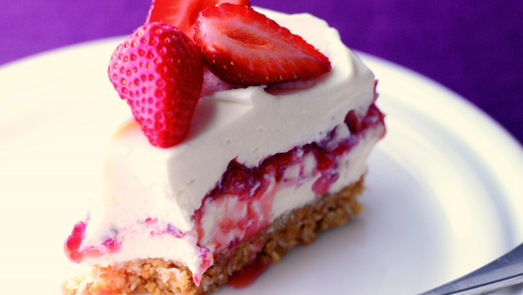 Summer Strawberry, Mascarpone and Coconut Cheesecake Recipe | Food Network UK