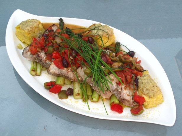 Swordfish with Puttanesca Sauce Recipe | Food Network UK