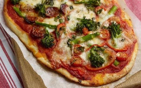 Tenderstem and Chorizo Pizza Recipe | Food Network UK