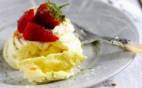 Vegan Saffron, Strawberry and Lime Meringue Nests Recipe | Food Network UK