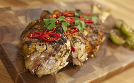 Whole Grilled Snapper with Lime Pickle Recipe | Food Network UK