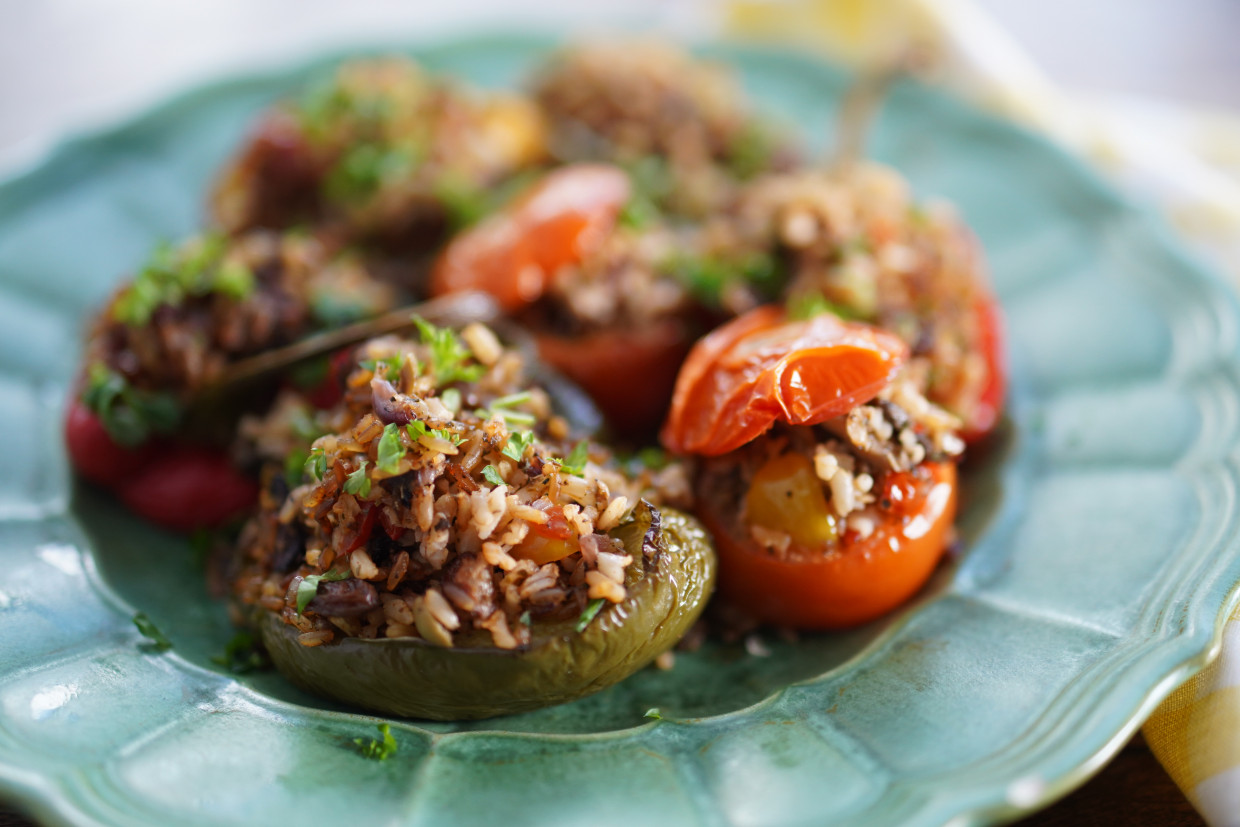 Rachel Khoo's Peppers stuffed with smoky paprika rice Recipe | Food Network UK