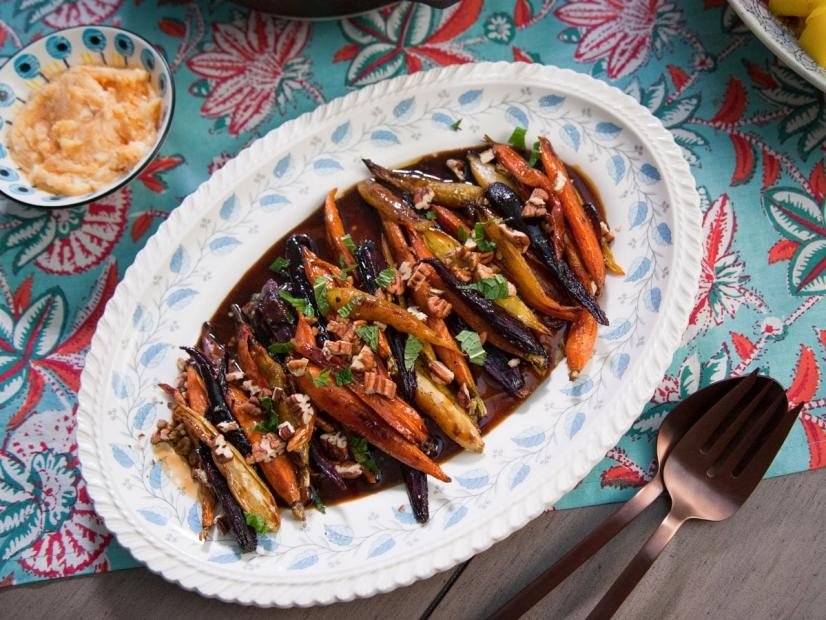 Molasses-Glazed Rainbow Carrots Recipe | Food Network UK
