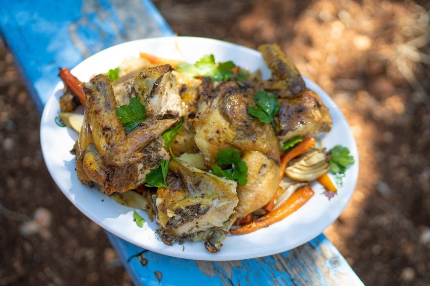 Sophie Grigson's Spatchcocked Chicken with Lemon, Garlic and Black Olives Recipe | Food Network UK