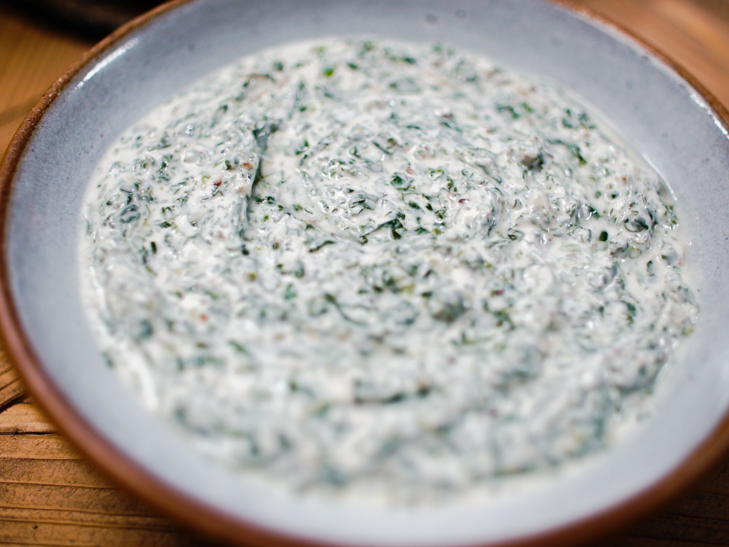 spinach and mint raita