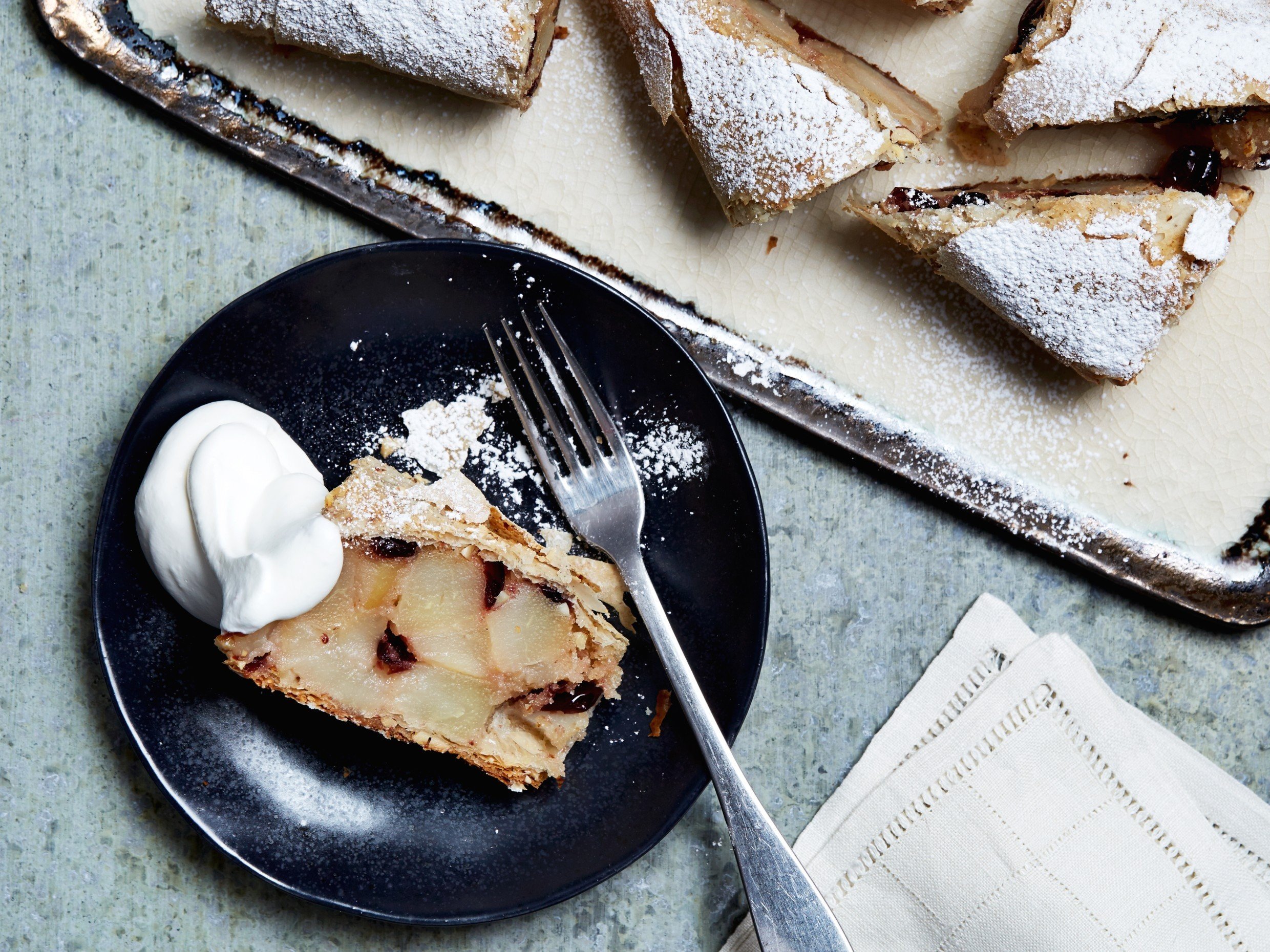 pear-cranberry strudel