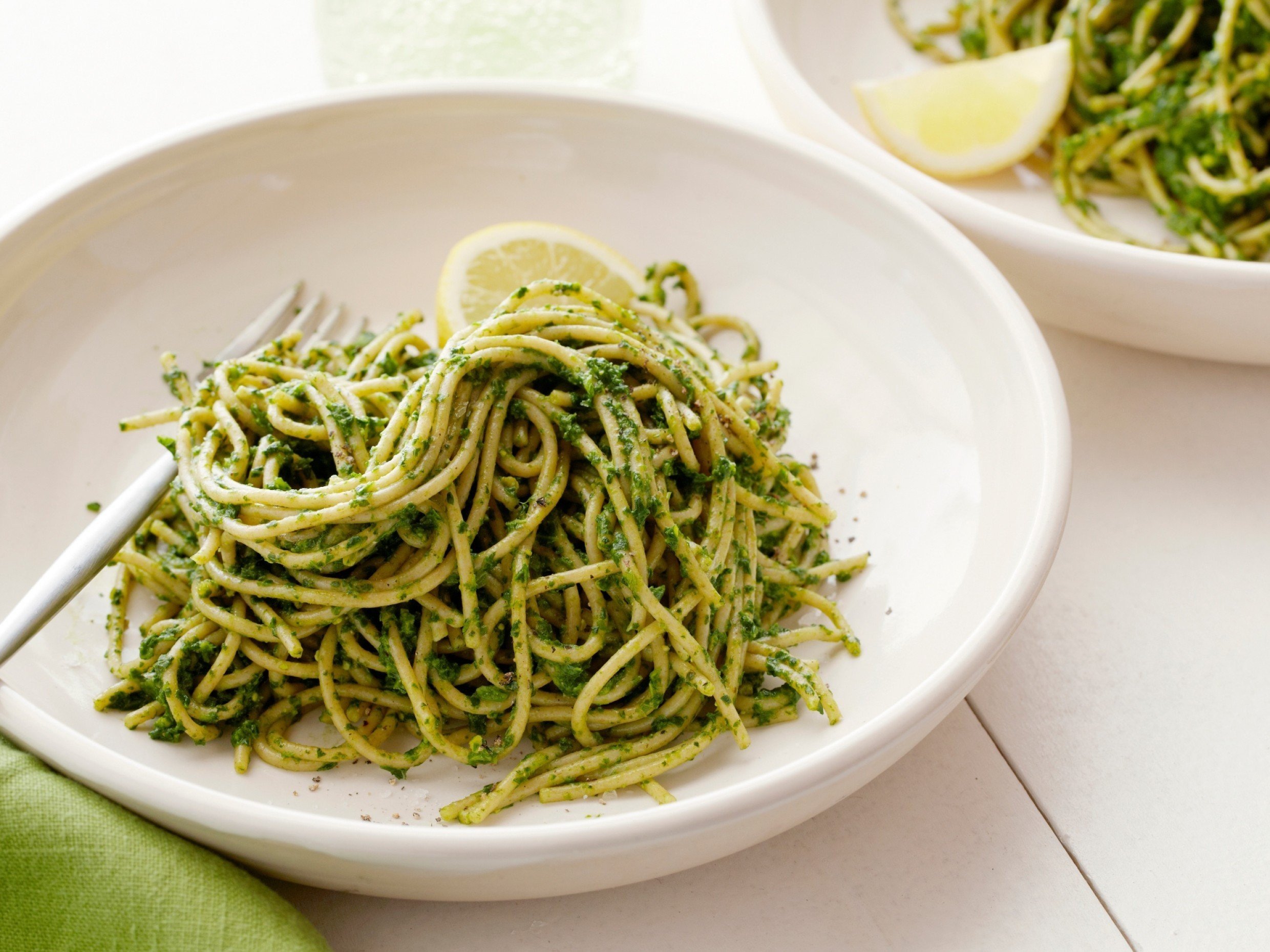Kale And Pistachio Pesto Spaghetti