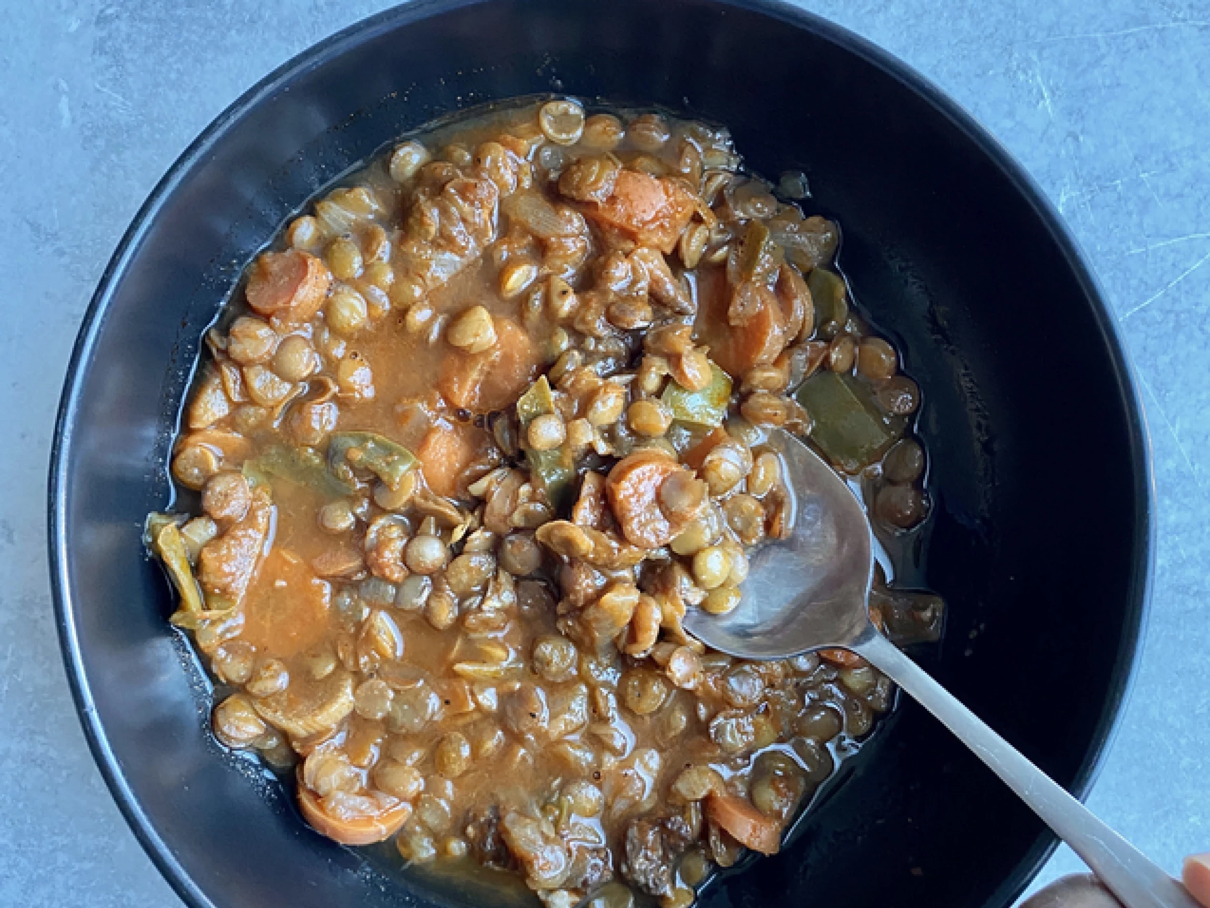 lentil sausage soup