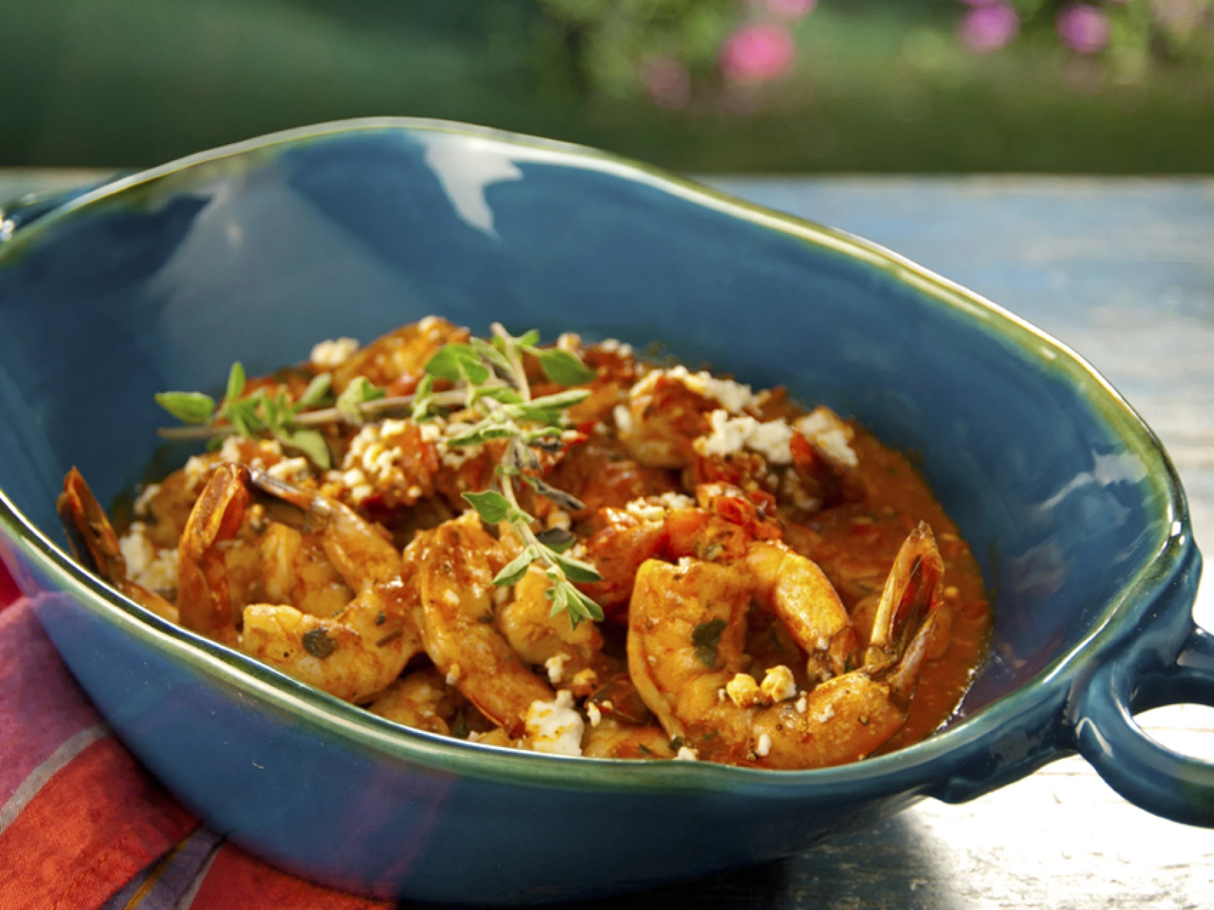 baked prawns with tomato and feta