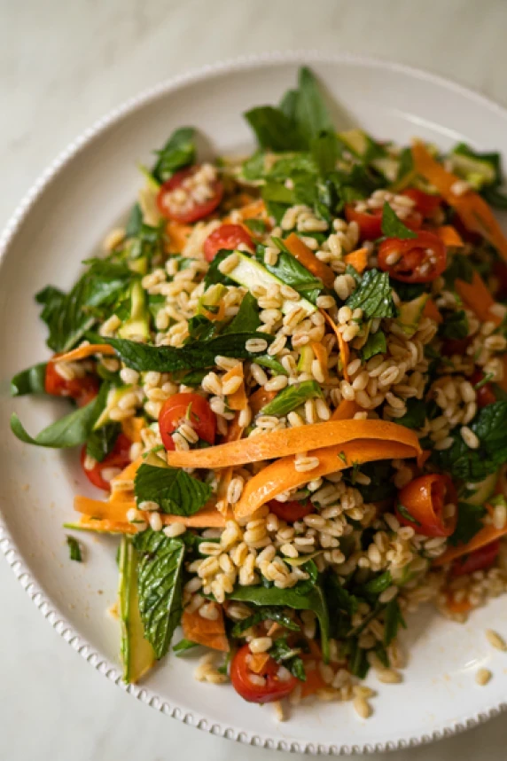 Insalata di Grano, Pomodoro e Asparagi Crudi