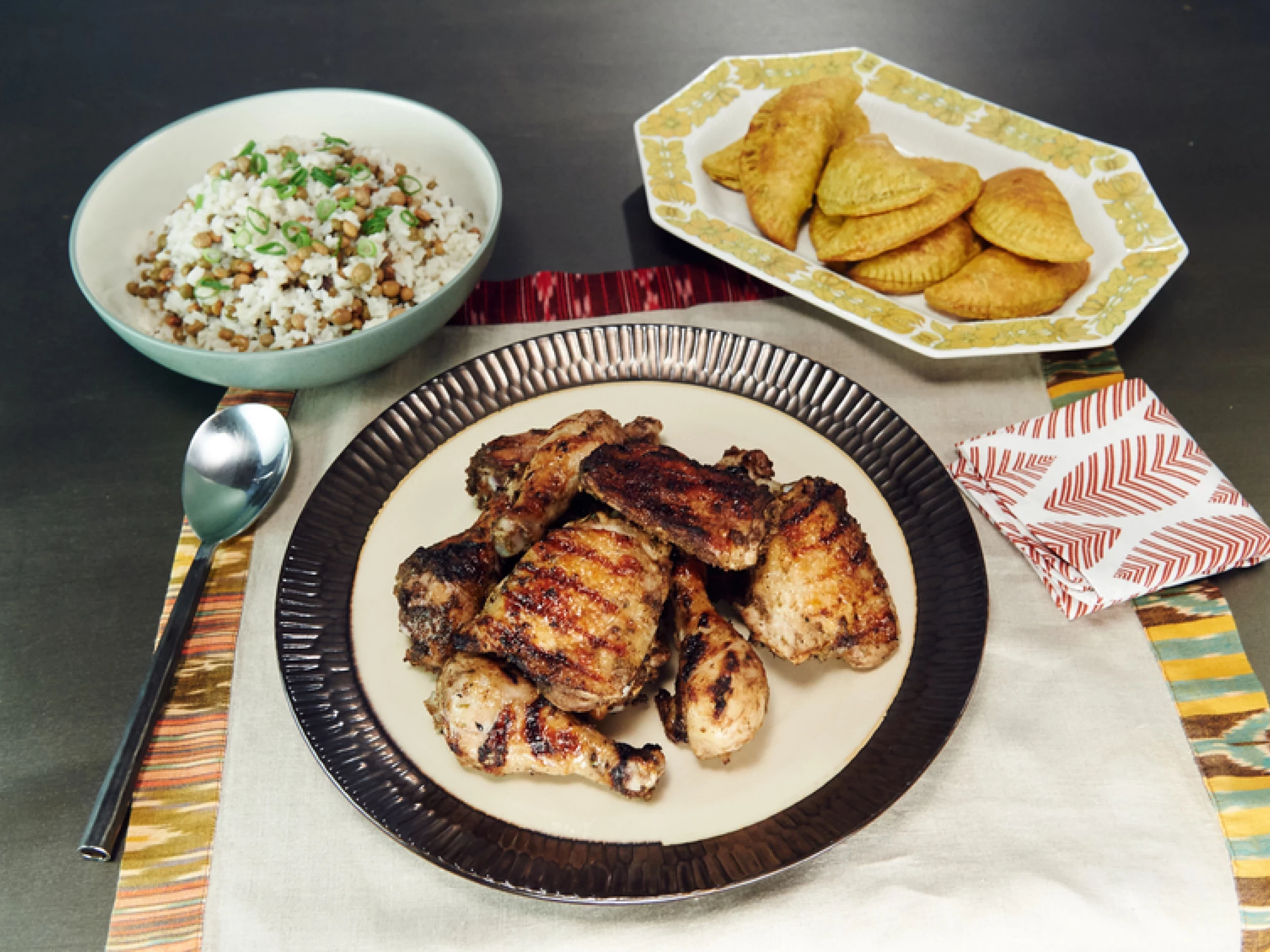 jerk chicken with rice and peas