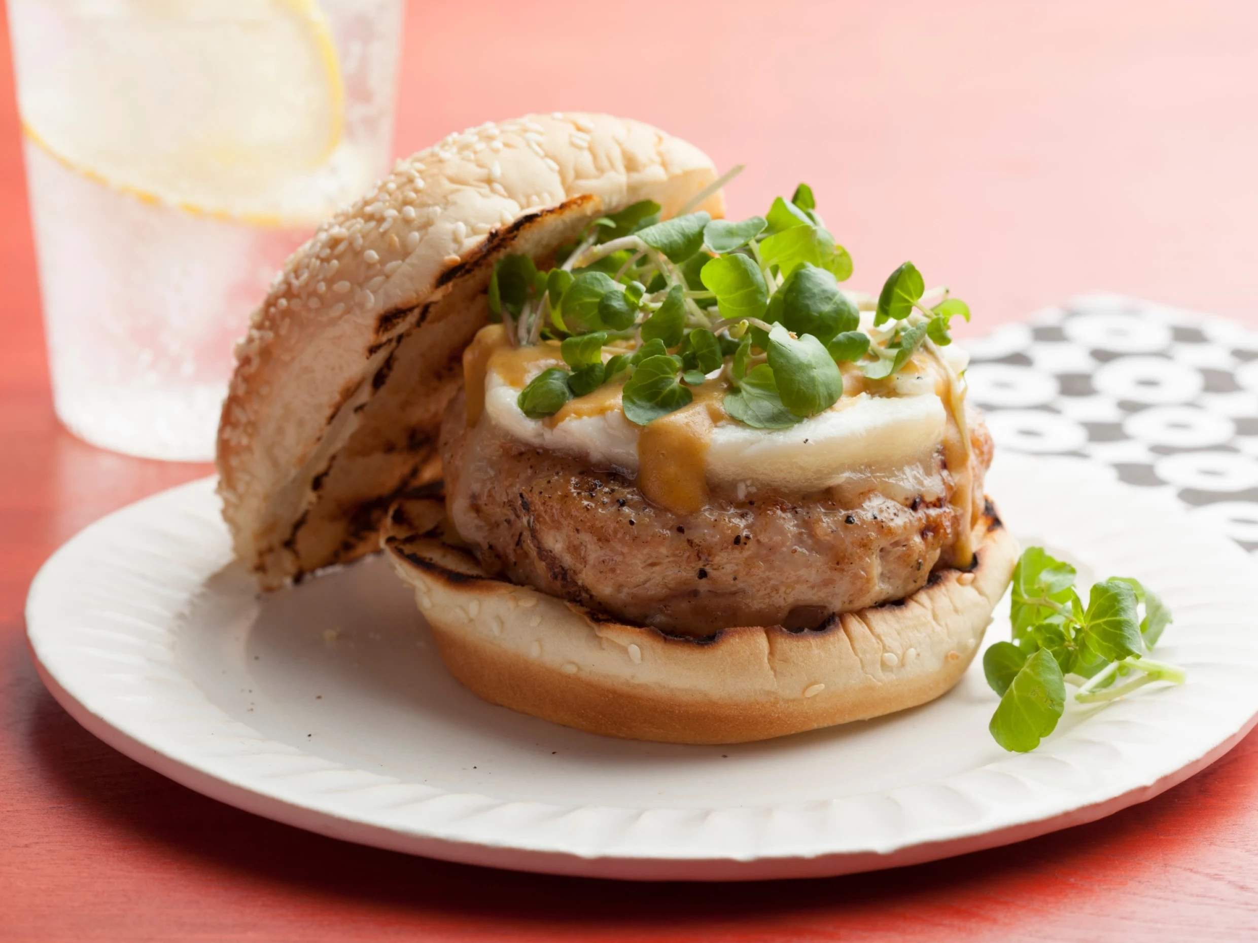 turkey burger with orange mustard glaze