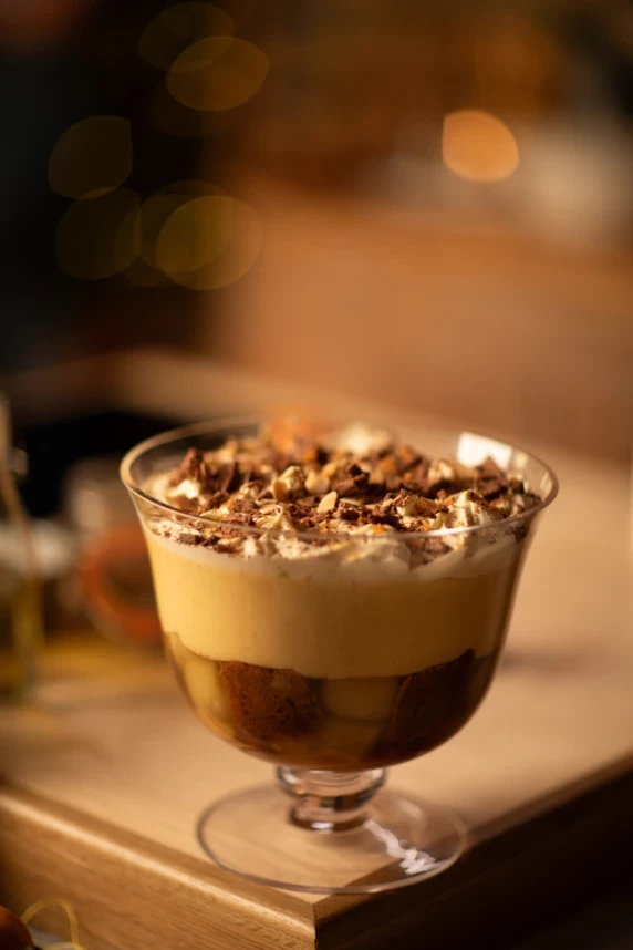 Pear and Ginger Trifle with a rum twist