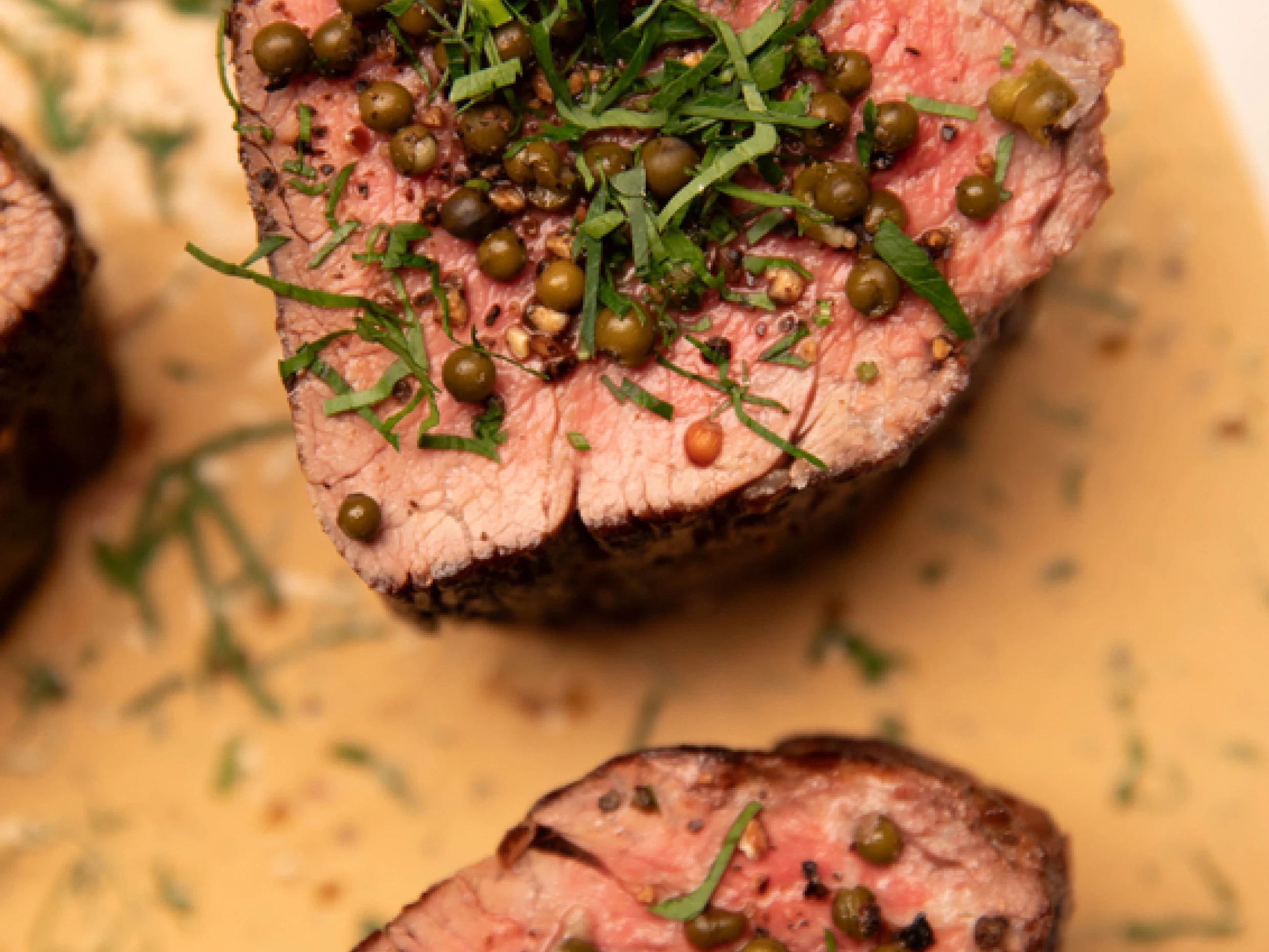 Marcus Wareing's beef fillet with peppercorn
