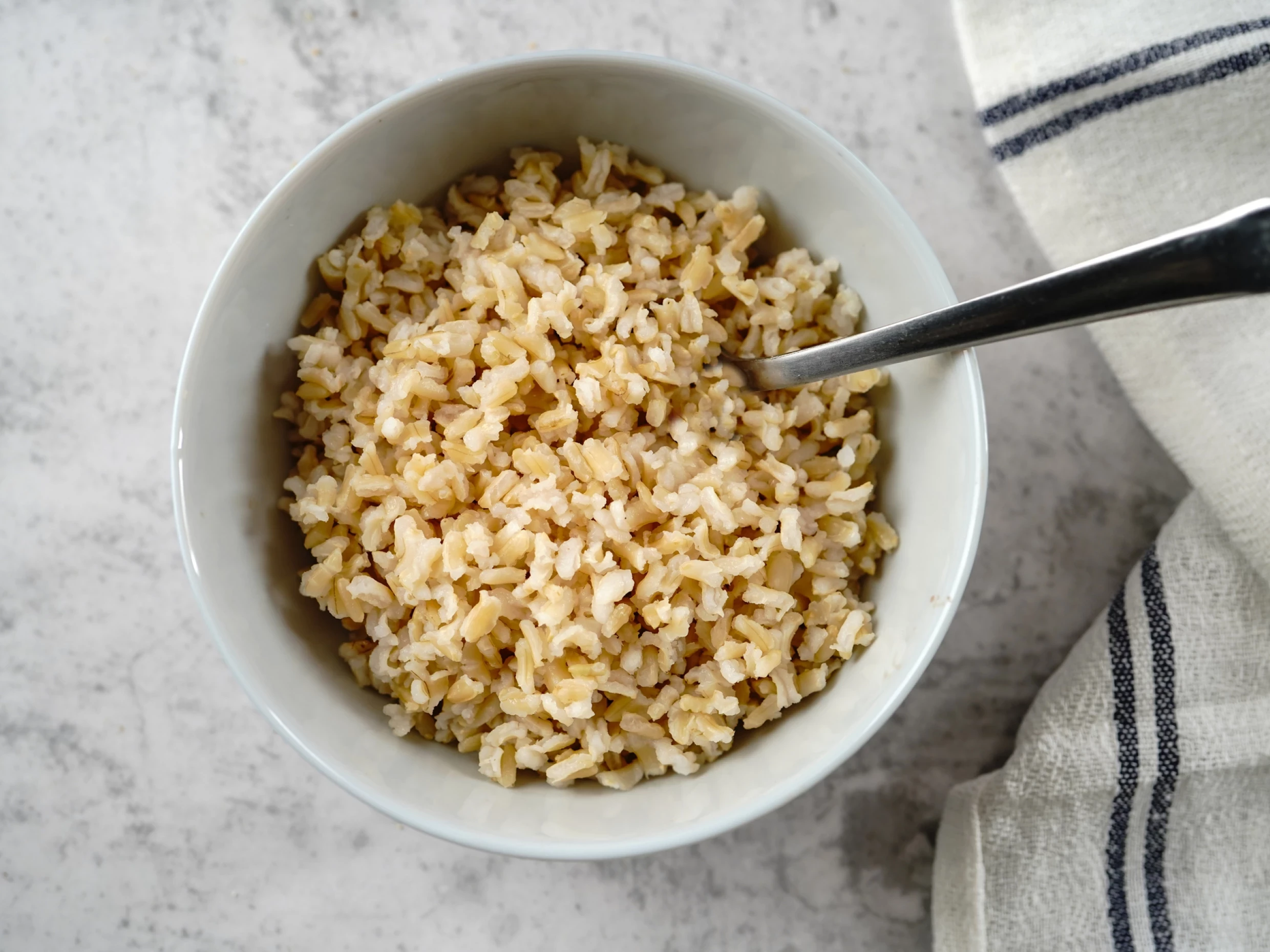 a bowl of plain brown rice