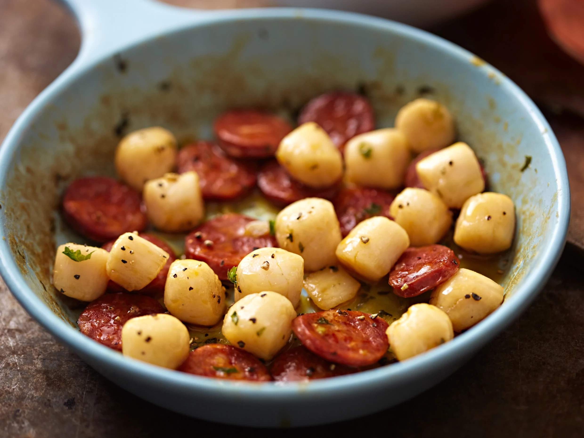 scallops and chorizo