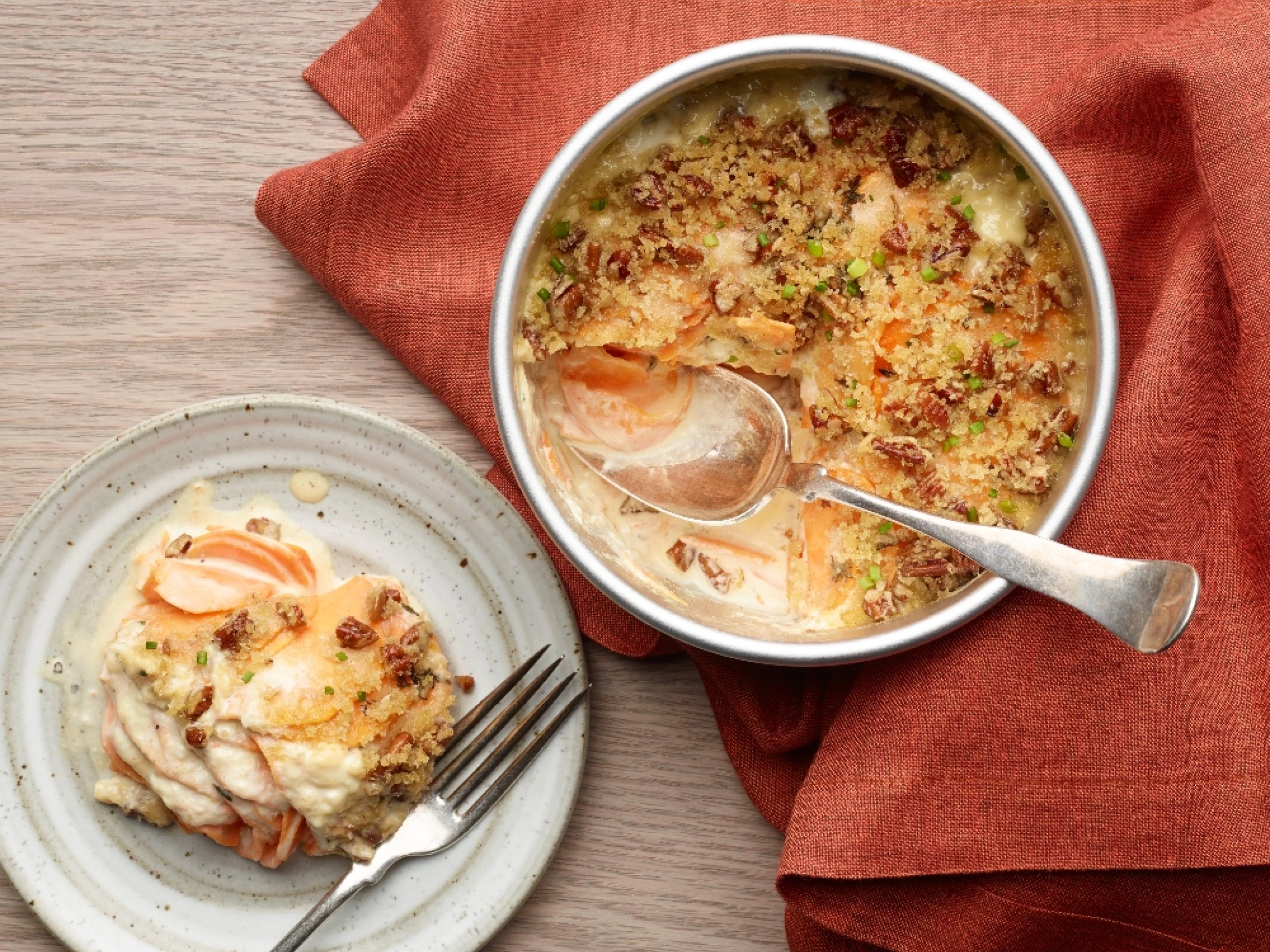 air fryer scalloped sweet potatoes