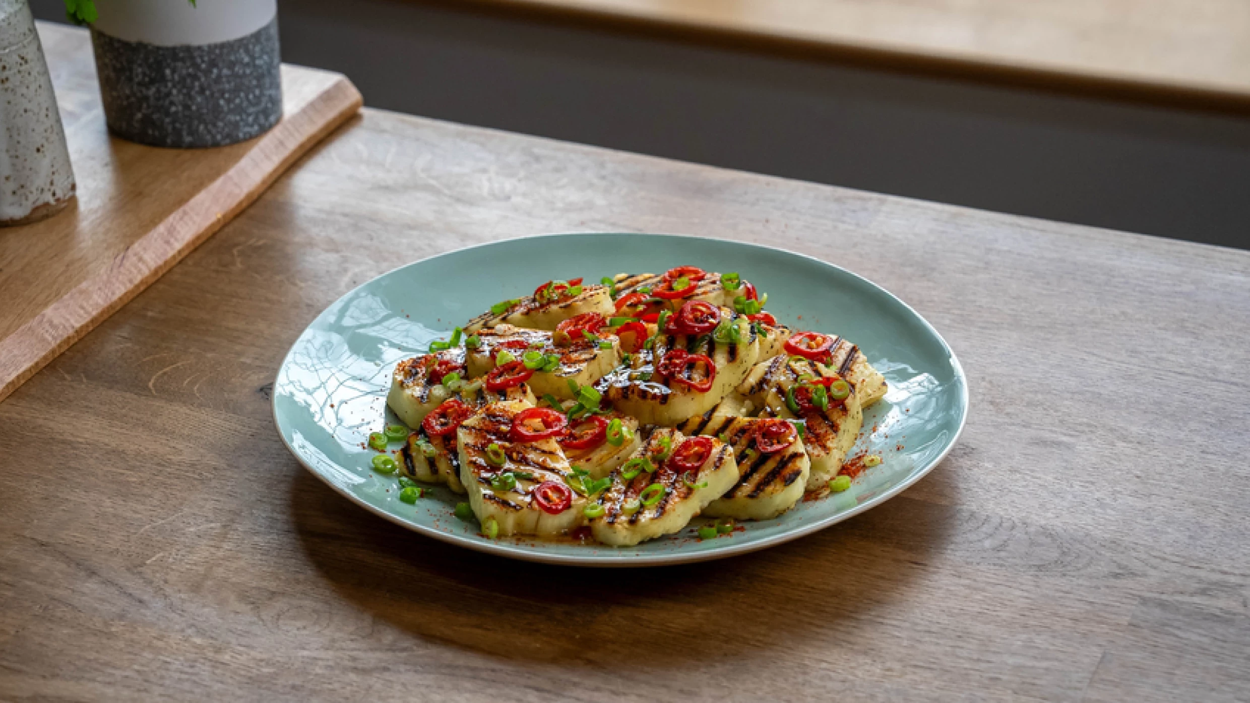 Barbecued Halloumi with Chilli and Honey
