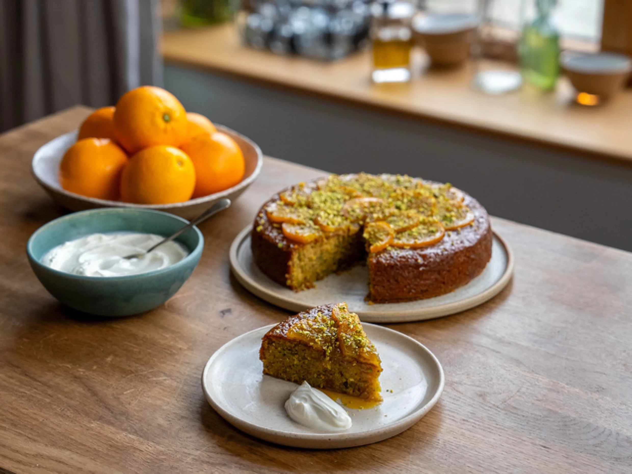 orange and pistachio cake