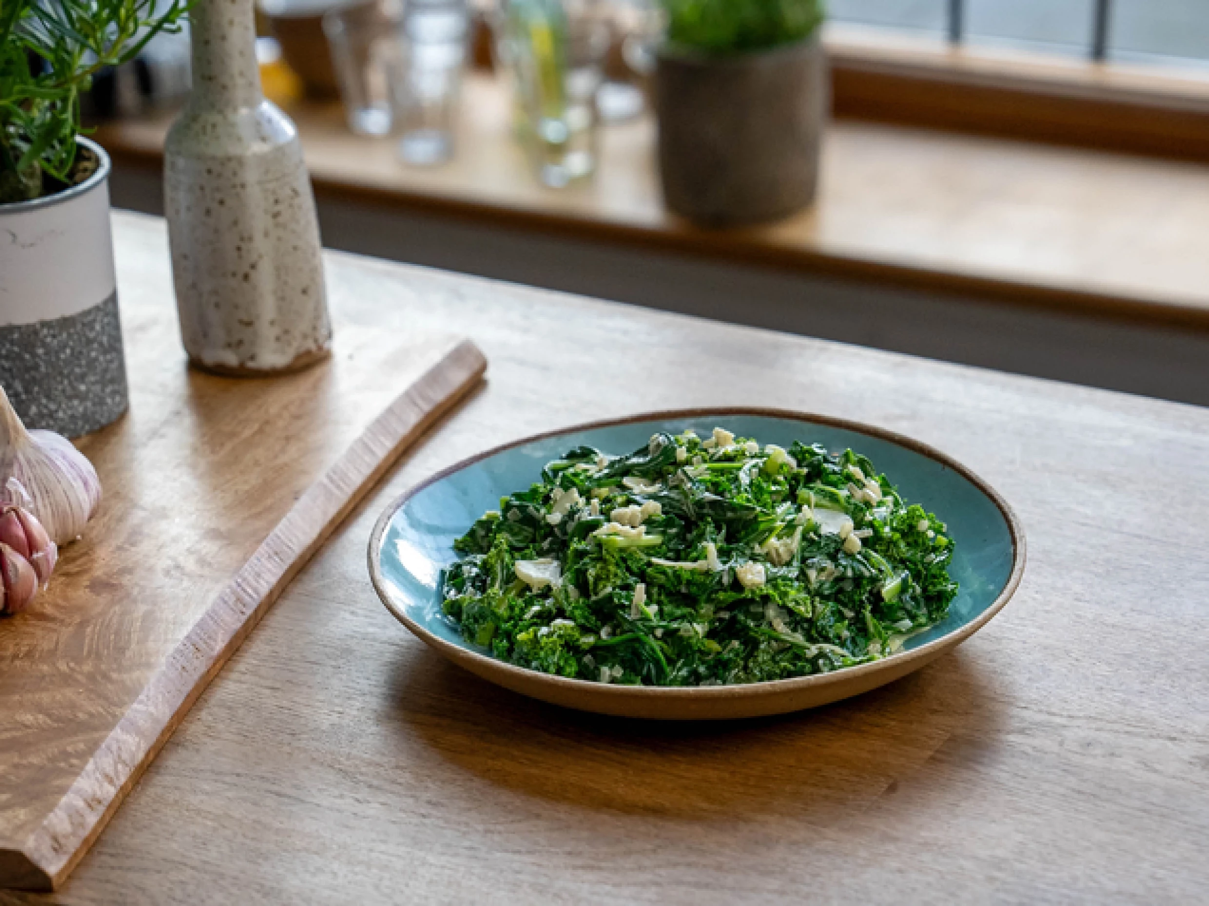 creamed kale and spinach