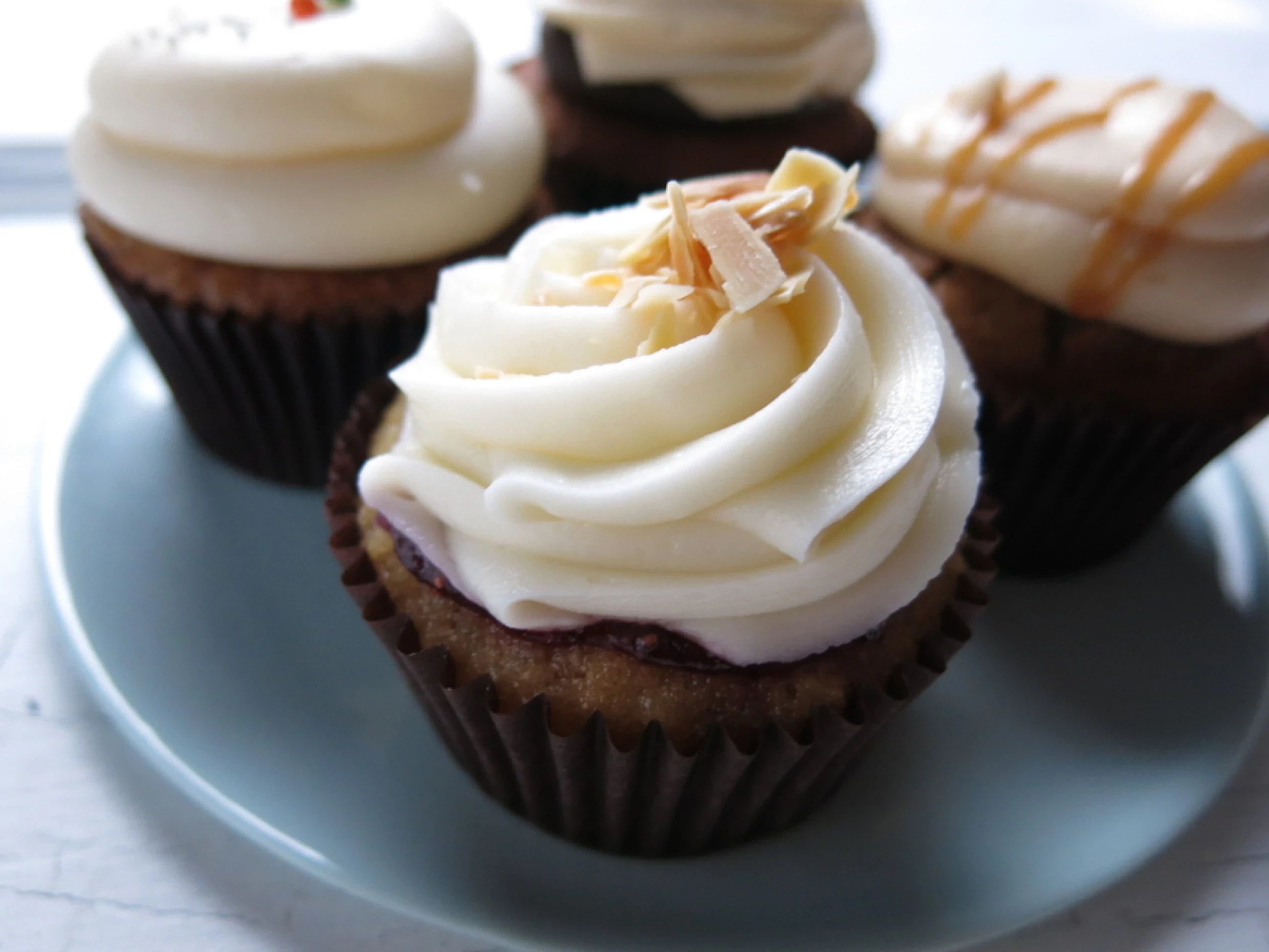 almond cake with maple buttercream