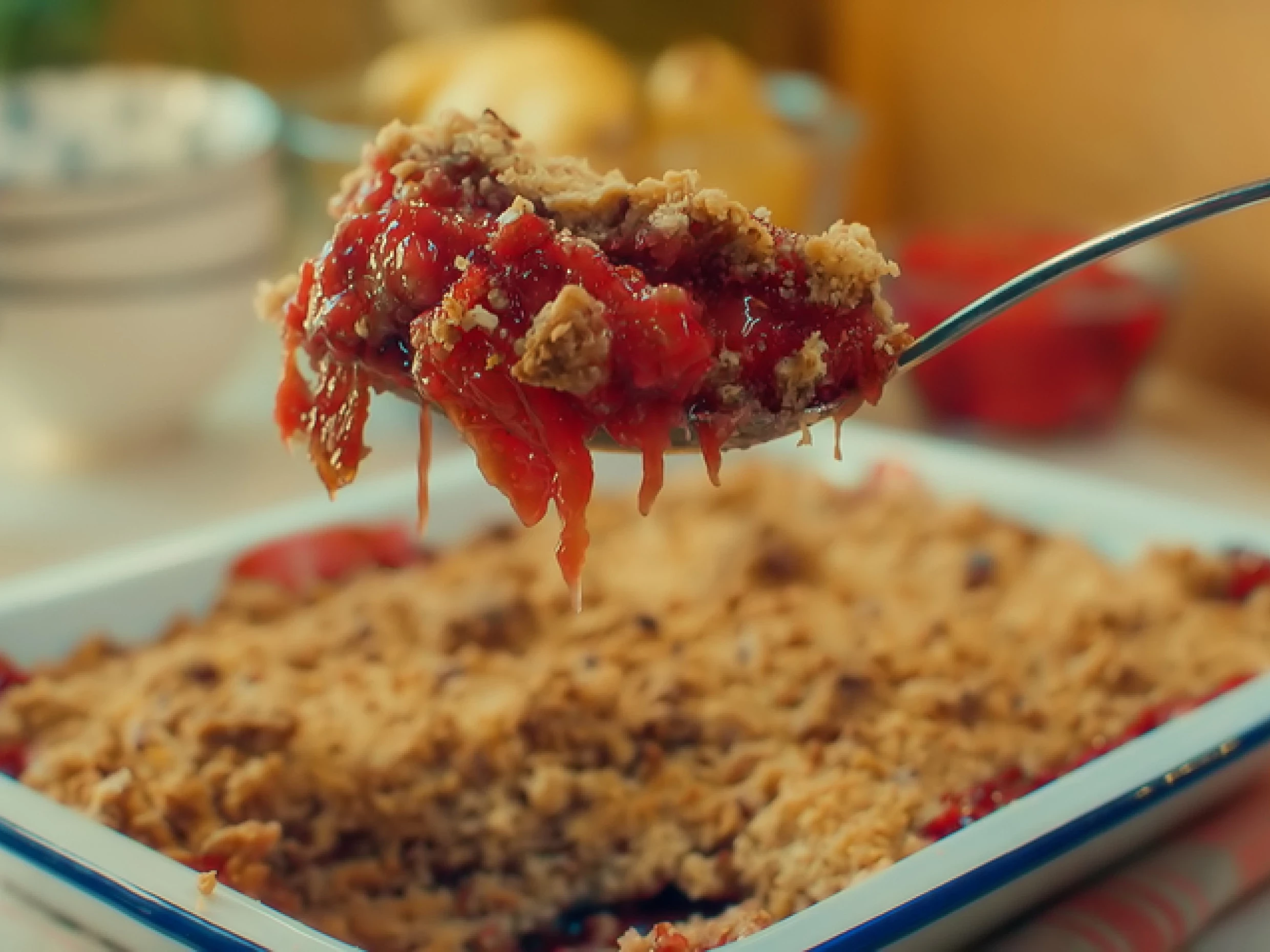 pear and plum crumble