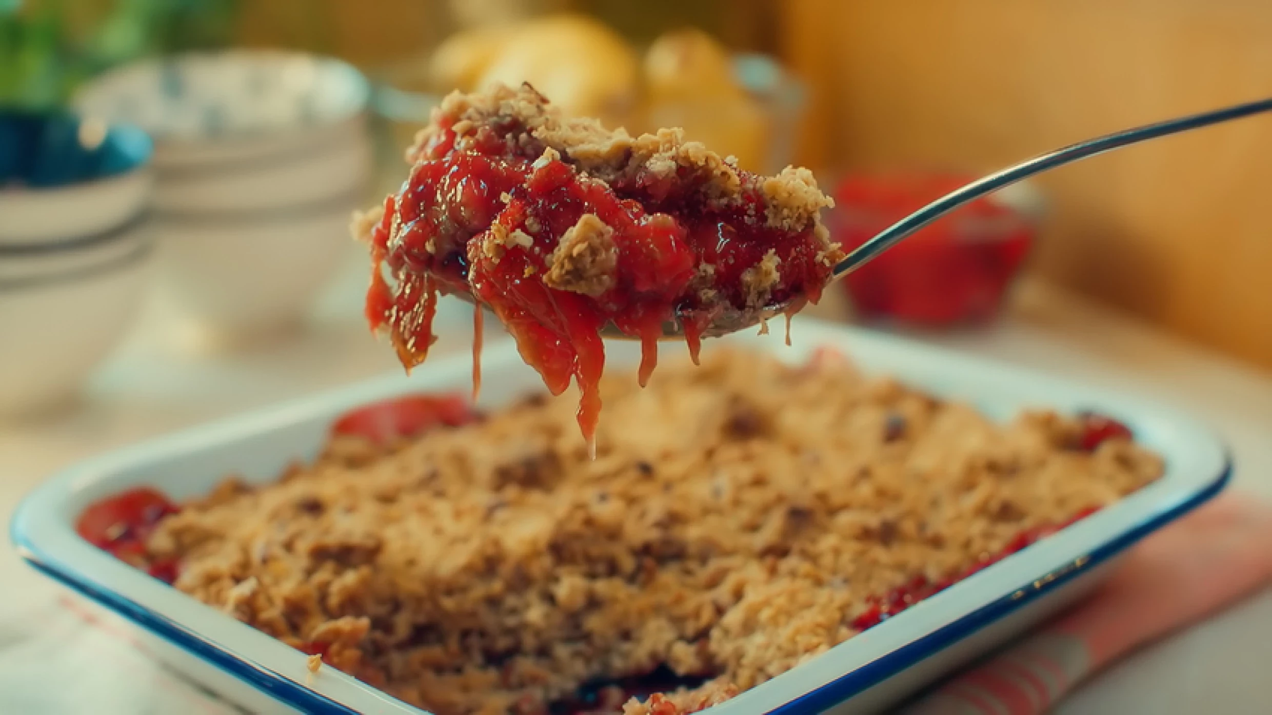 pear and plum crumble