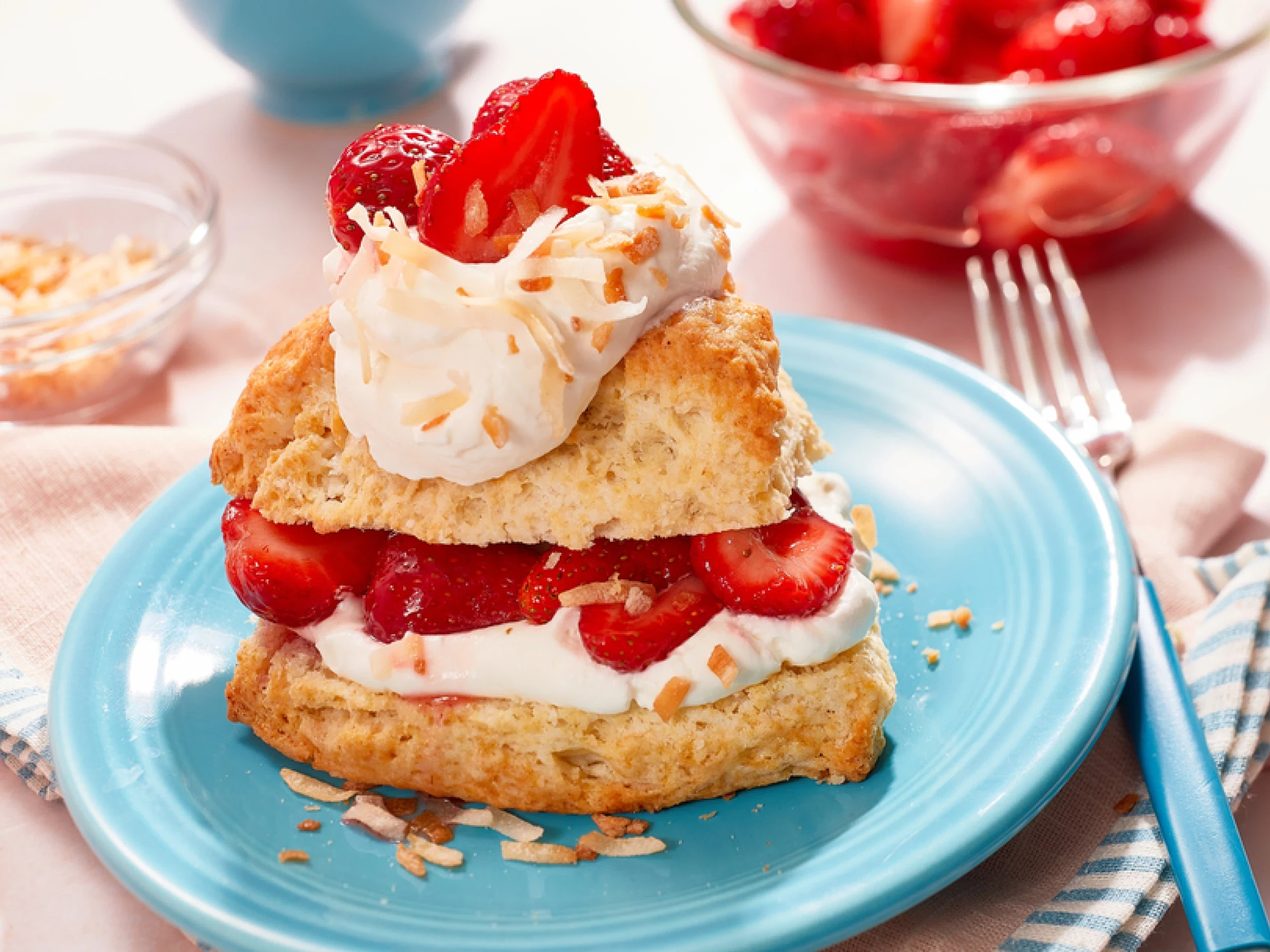 vegan strawberry shortcakes with coconut whipped cream