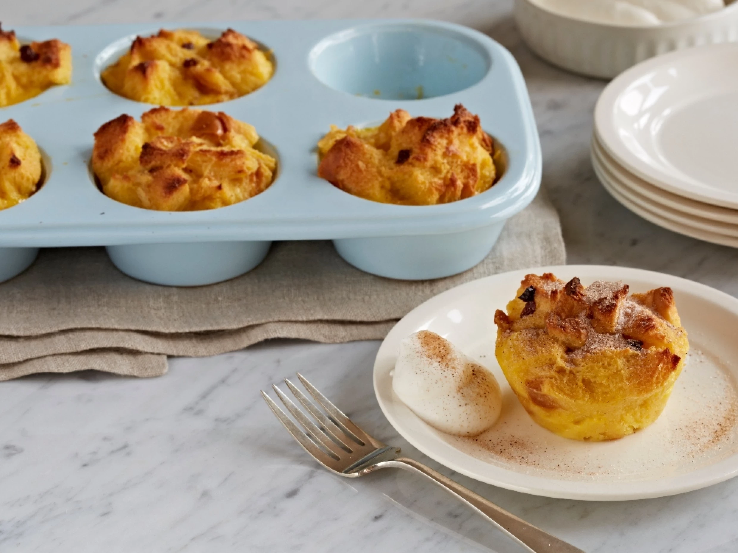 eggnog pannettone bread pudding