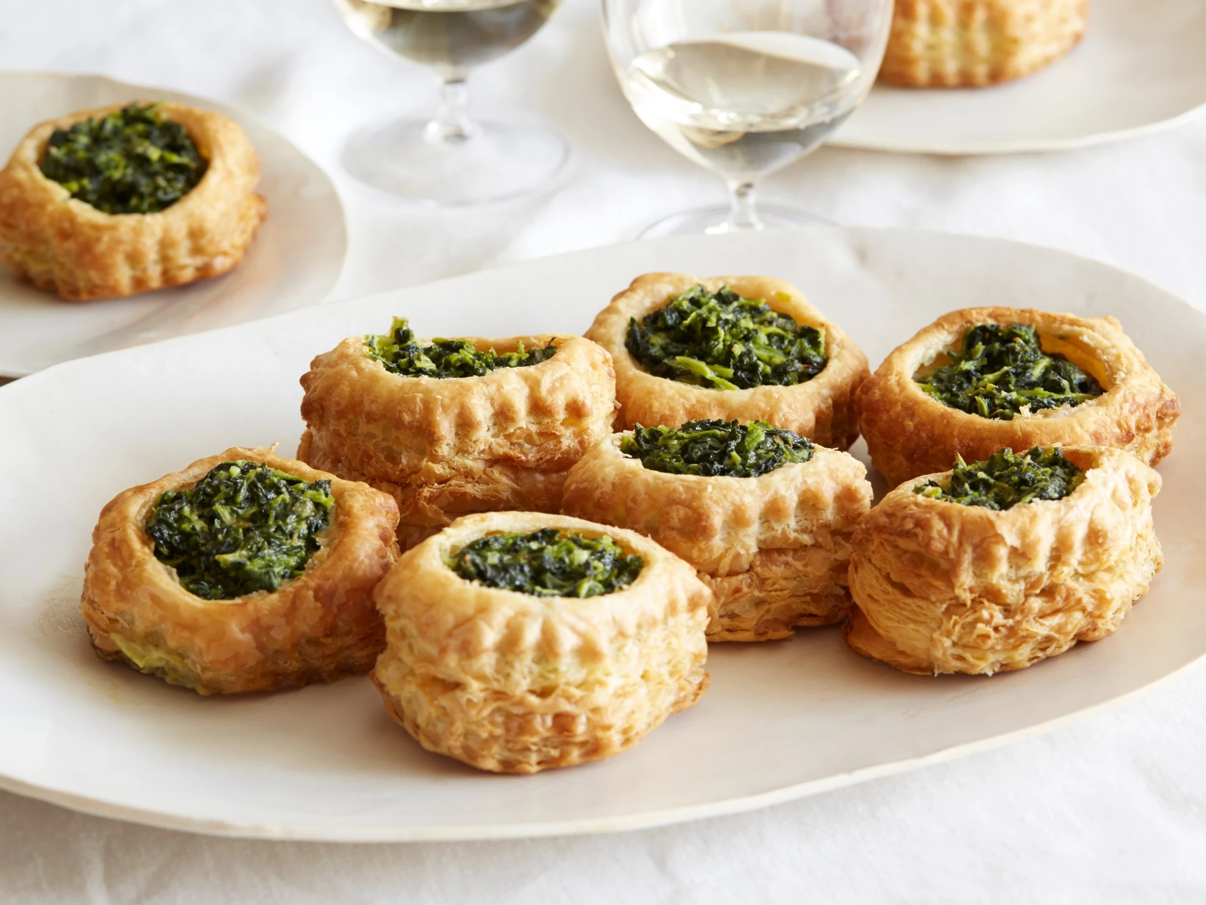 Cheese and spinach puff pastries